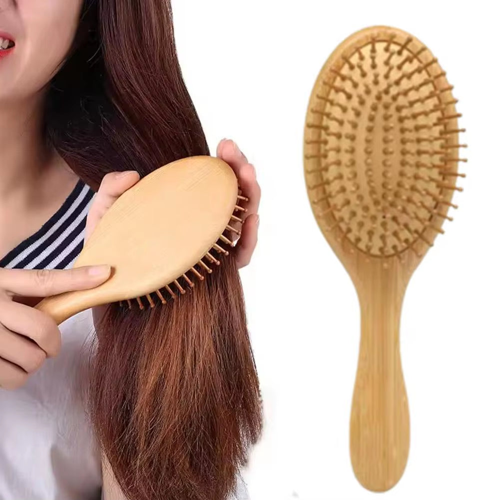 Wooden Bamboo Hair Brush Improve Hair Growth Wood Hairbrush Prevent Hair Loss Comb Bamboo Comb Teeth Salon Hair Styling Tools