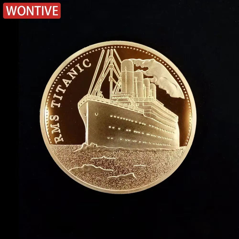 Gold Plated Coin Titanic Ship Collectible Coins Incident Art Collection Medal Commemorative Coins Souvenir for Home