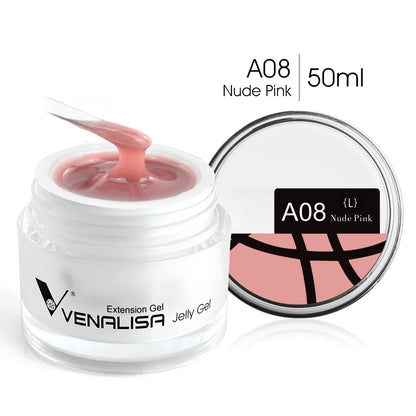 50Ml TPO FREE Rose Pink Jelly Gel Extension Nail Salon Professiona Used Self Leveling Transparent Gel Nail Gel Polish