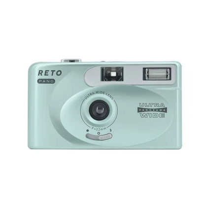 RETO PANO Ultra Film Camera with Flash Full Width Frame Reusable Film Camera - 22Mm Wide Lens 135 Film Camera with Flash