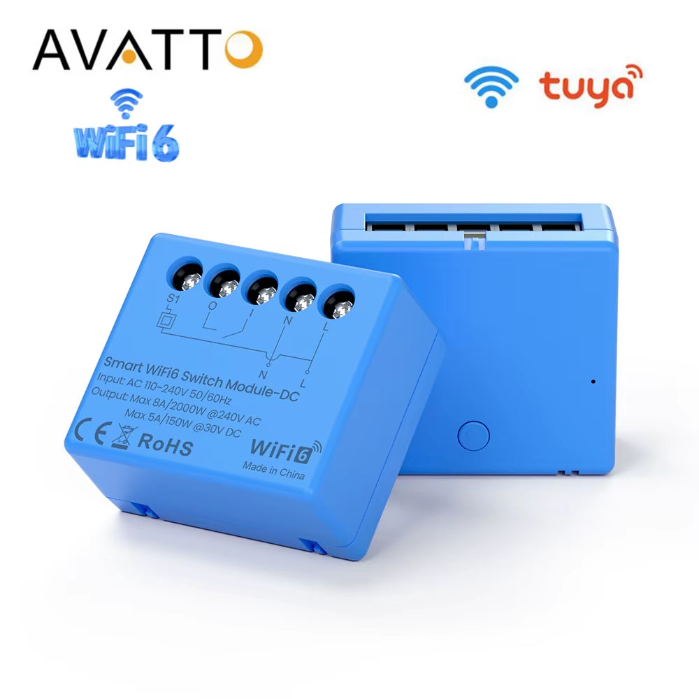 Mini Smart Wifi6 Dry Contact Switch Module,Smart Life APP Remote Control,Wrok for Alexa Google Home