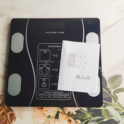 UAEIUI Smart Digital Bathroom Scale, Battery-Powered, Wireless, Non-Rechargeable, with Body Fat Monitoring for Home Use, for Women, Men Beauty Fashion