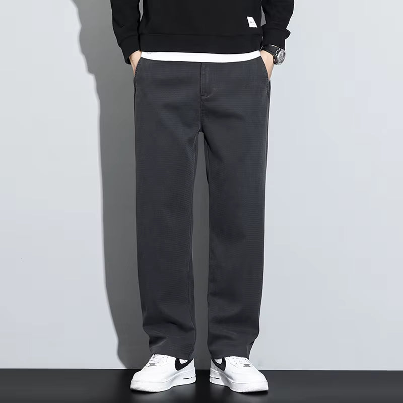 Mens Lyocell Straight Loose Elastic Waist Jeans 2025 Autumn Winter Fashion Brand Comfortable Versatile Pants plus Size 5XL