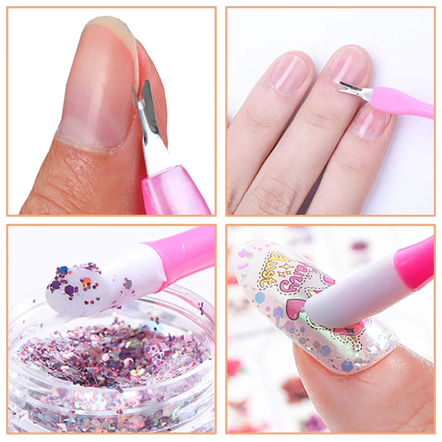 5Pcs/10Pcs Ways Manicure Nail Cuticle UV Gel Polish Pusher Remover Trimmer Stainless Steel Pedicure Dead Skin Cuticle Care Tools