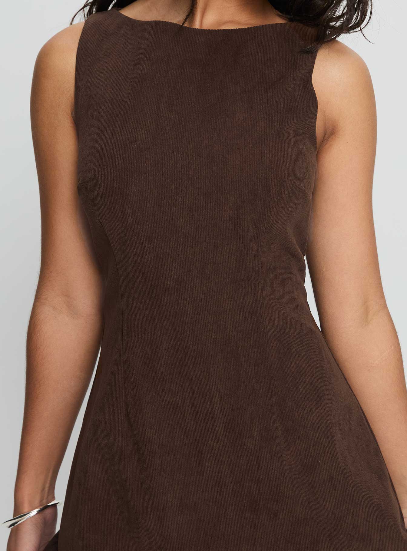 Alfalfa Corduroy Mini Dress Chocolate Princess Polly