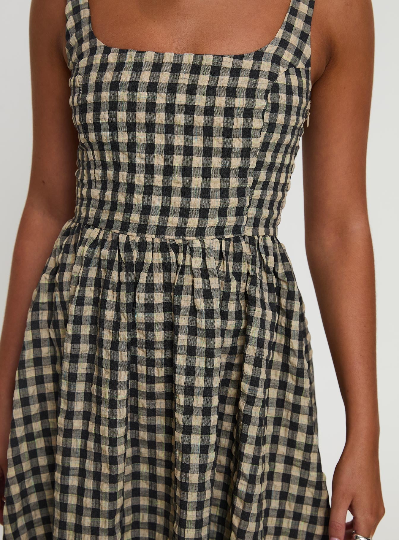Cartmel Check Maxi Dress Black / Cream Princess Polly