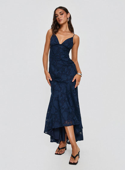 Cyrene Maxi Dress Navy Princess Polly
