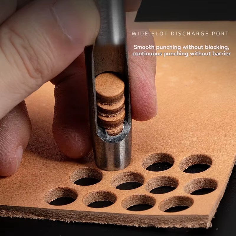 WUTA 5-15 Pcs Kit Hollow Punch Set round Hole Punch Tool Steel Leather Craft Working for Watch Band,Fabric,Plastics,Gasket Belt