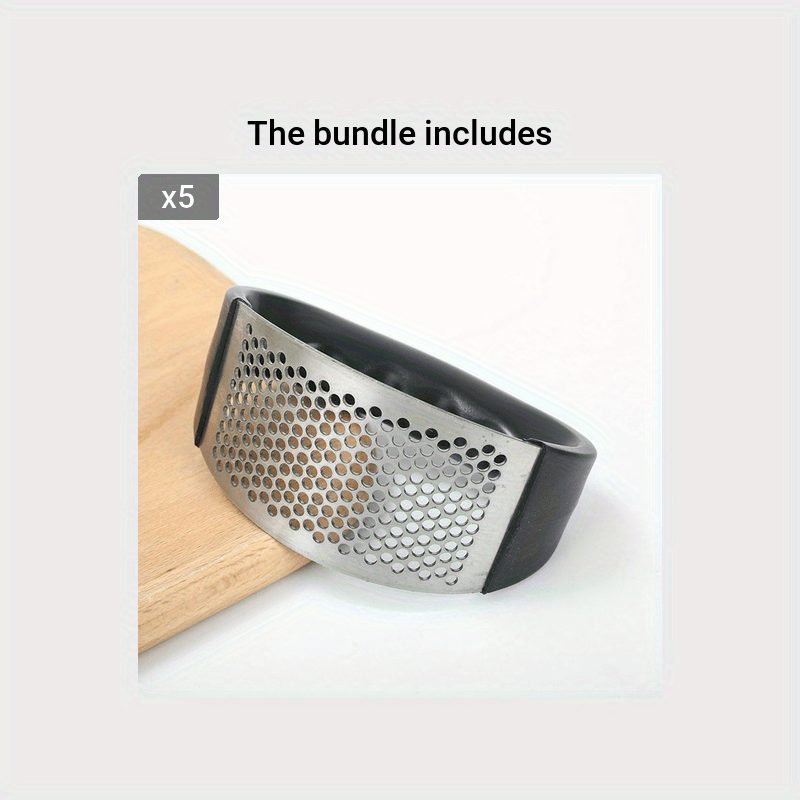 1pc Garlic Crusher Manual Ring Black Vegetable Cutter Kitchen Vegetable And Fruit Gadgets Masher Stainless Steel Garlic Press Chopping Accessories for restaurants/supermarkets Beauty Fashion