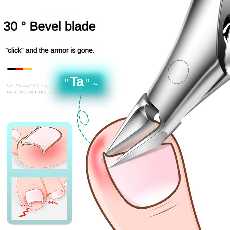 Professional Multi-Functional Labor-Saving Nail Clippers, Precision Tip Scissors for Ingrown Toenails, Thick/Hard Toenails