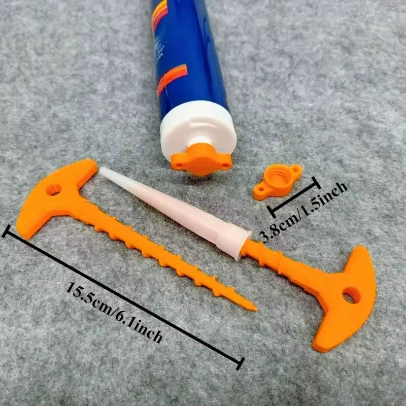 2PCS Sealant Nozzle Cleaner Cap Prevents Drying for Glass Caulk Tubes Standard Size DIY Tool