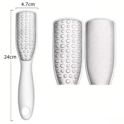 Stainless Steel Dual Sided Foot File Dead Skin Callus Remover Pedicure Scrubber Tool Wet Dry Use Professional Pedicure Tool
