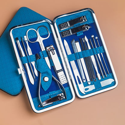 Professional Manicure And Pedicure Set, Nail Clipper Nail Cutter Nail Files Ear Spoon, Beauty Tools Grooming Set with Portable Case, for Nail Care, for Household And Travel Beauty Fashion