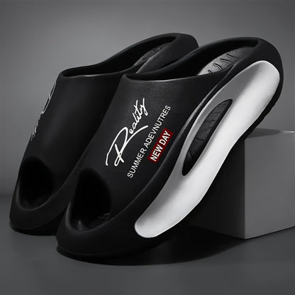 [Summer Sport Slippers] Summer Open Toe Women's Fashion Sport Slippers - EVA Material with Letter Print - Athletic Sandals with Adjustable Strap