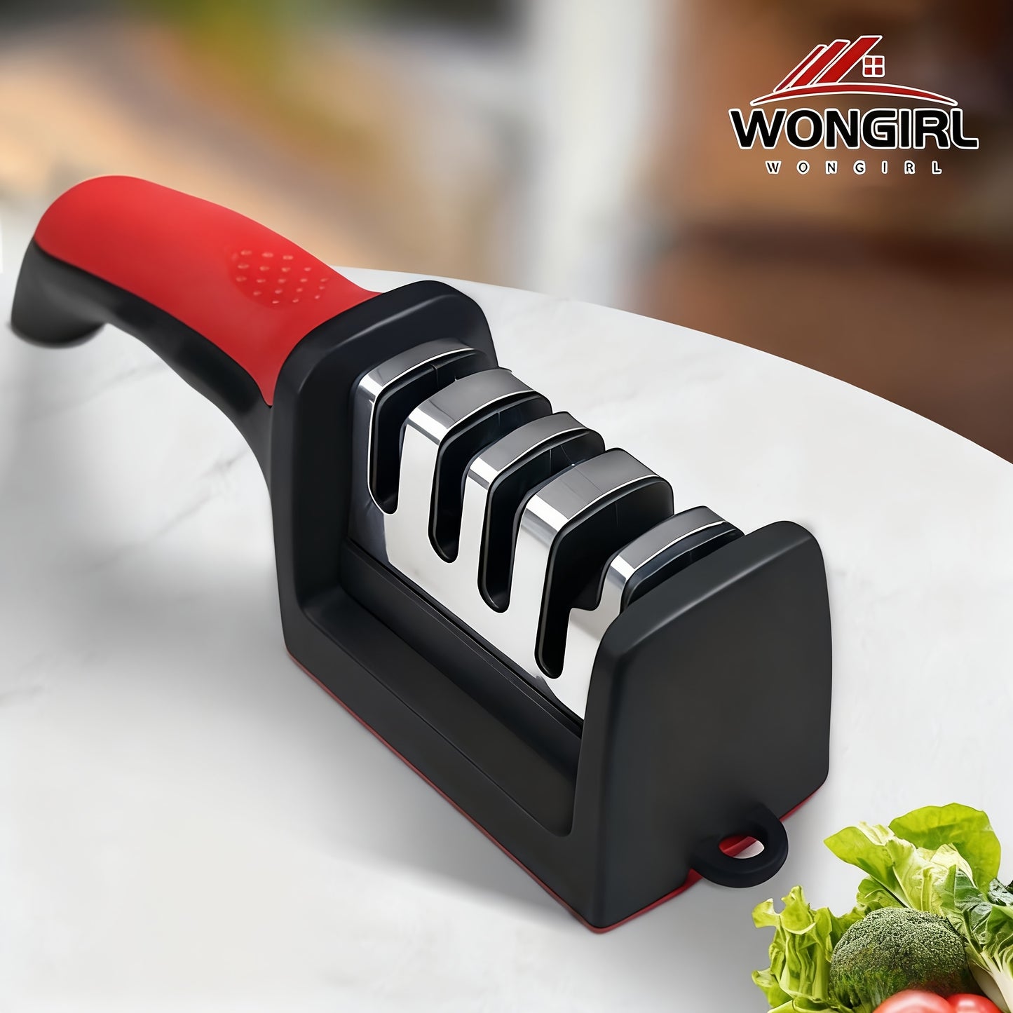 4-Stage Professional Knife Sharpener with Tungsten Diamond & Ceramic Sharpening Stones - Heavy-Duty Non-Slip Grip, Fast & Long-Lasting Performance Beauty Fashion