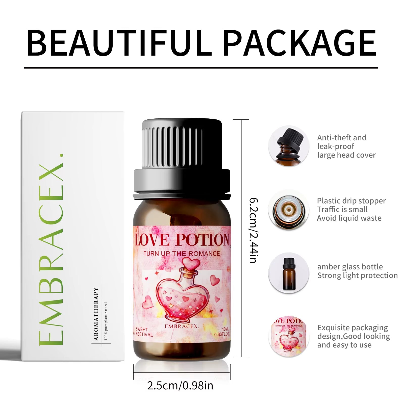 10Ml Love Potion Essential Oil Valentine’S Day Essential Oil Eternal Embrace Romantic Aroma for Couples Lover/Romantic Gift