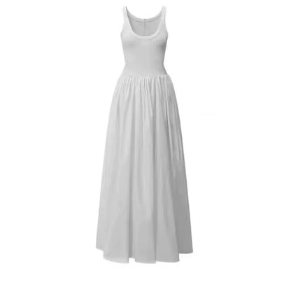 Black Strapless Long Dress Women Fashion Slim Sleeveless O-Neck High Waist Dresses Female 2025 Spring Summer New Party Vestidos