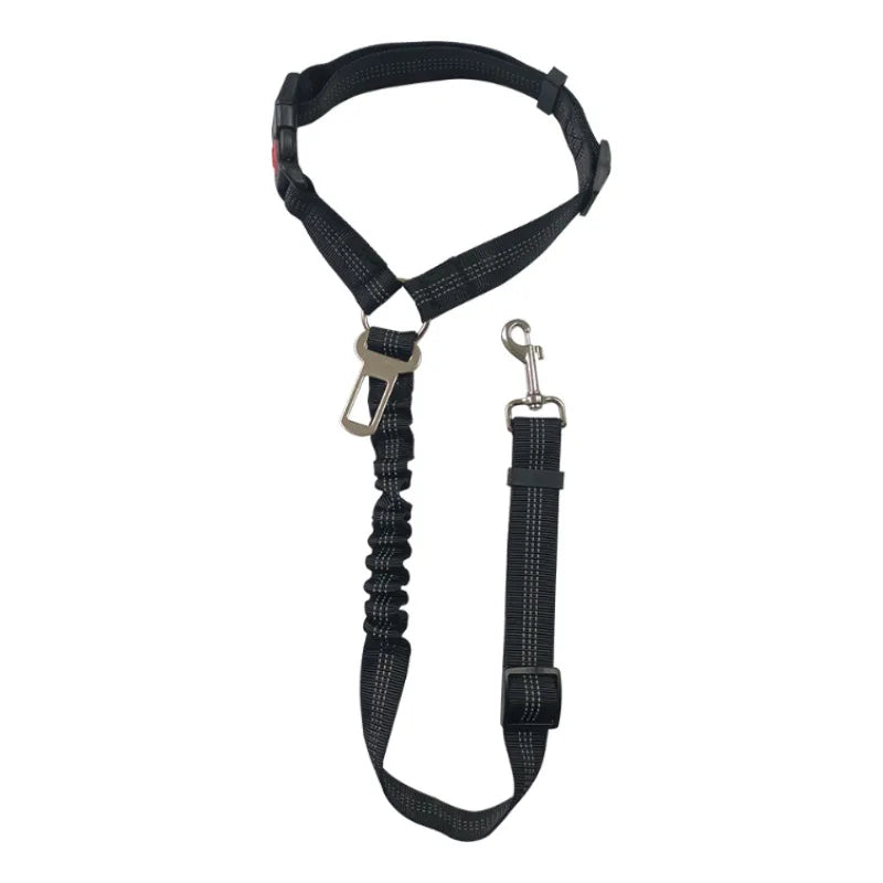 Dog Seat Belt for Car,Dog Car Harness Seatbelt Adjustable with Elastic Bungee Buffer, 2In1 Pet Leash Restraint Dog Safety Tether