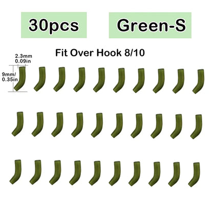 30Pcs Carp Fishing Hook Kickers D Rig Kicker Aligners Hooks Sleeves Rigs All Colors Accessories End Terminal Tackle