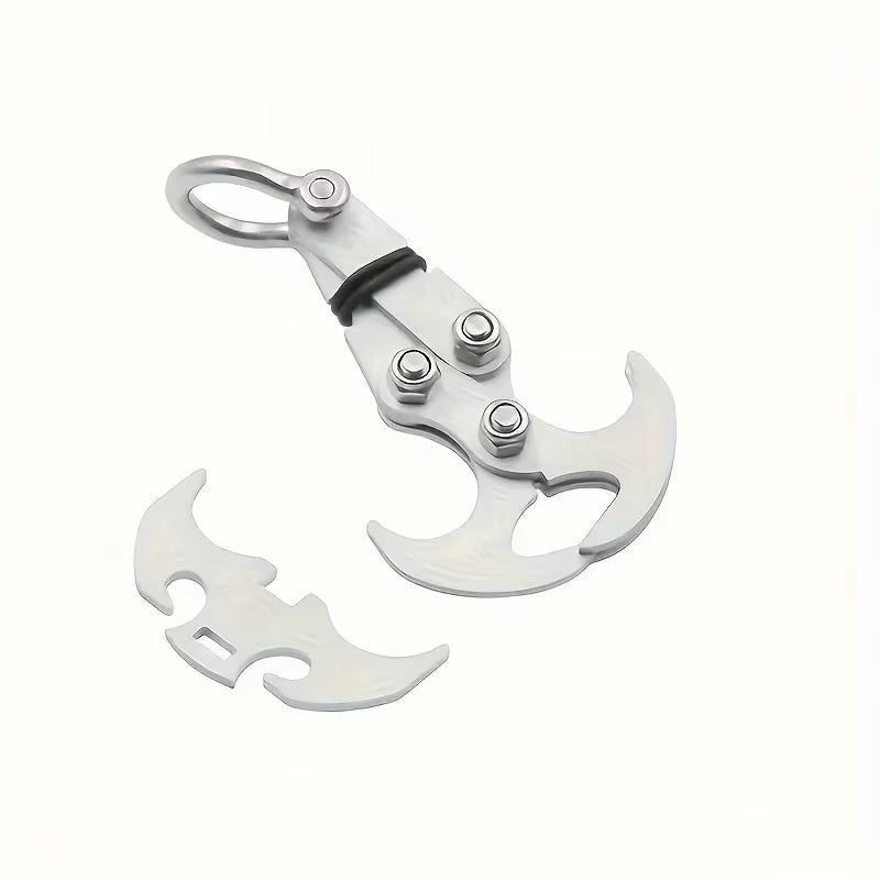 Stainless Steel Folding Grappling Hook - Durable & Deployment, Versatility in Outdoor Adventures & Emergency Tool for Hiking