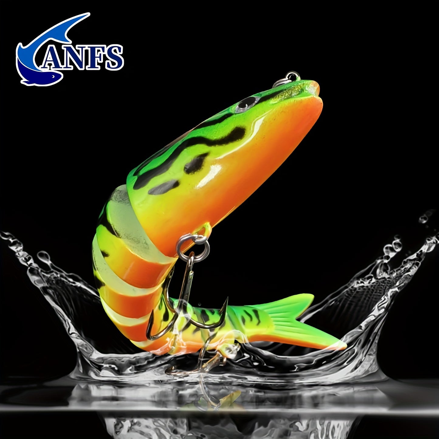 ANFS Multi-Jointed Swimbait Crankbait - Slow-Sinking Bionic Fishing Lure with Multi-Section Joints, ABS Body & Treble Hooks, Freshwater/Saltwater Compatible for Trout, Bass, Pike, Walleye - Realistic Artificial Baits (Multi-C Beauty Fashion