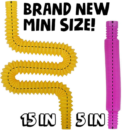 4 Pack Pop Tube Sensory Fidget Toy 4Pcs Random Colorful Heavy-Duty for Construction Educational Toys for Stress Autism ADHD