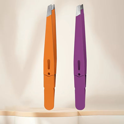 Eyebrow Tweezer Colorful Hair Beauty Fine Hairs Puller Stainless Steel Slanted Eye Brow Clips Removal Makeup Tools