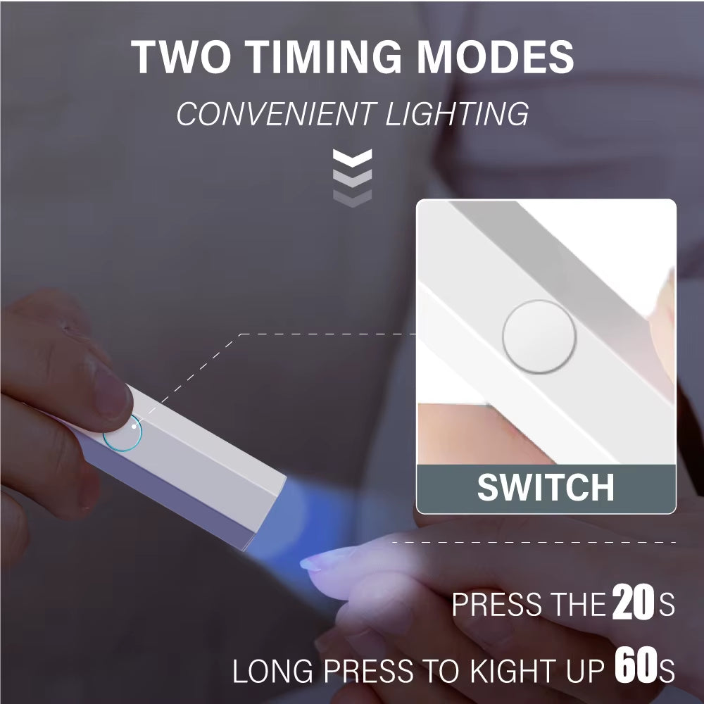LULAA Handheld UV Light for Gel Nails Dryer LED UV Lamp Nail Polish Drying Lamp Portable Flashlight LED Lamp Mail Tools