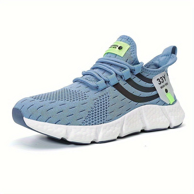 Women's Breathable Knit Platform Sneakers, Casual Lace Up Outdoor Shoes, Comfortable Low Top Sport Shoes Plus Size Beauty World Shop
