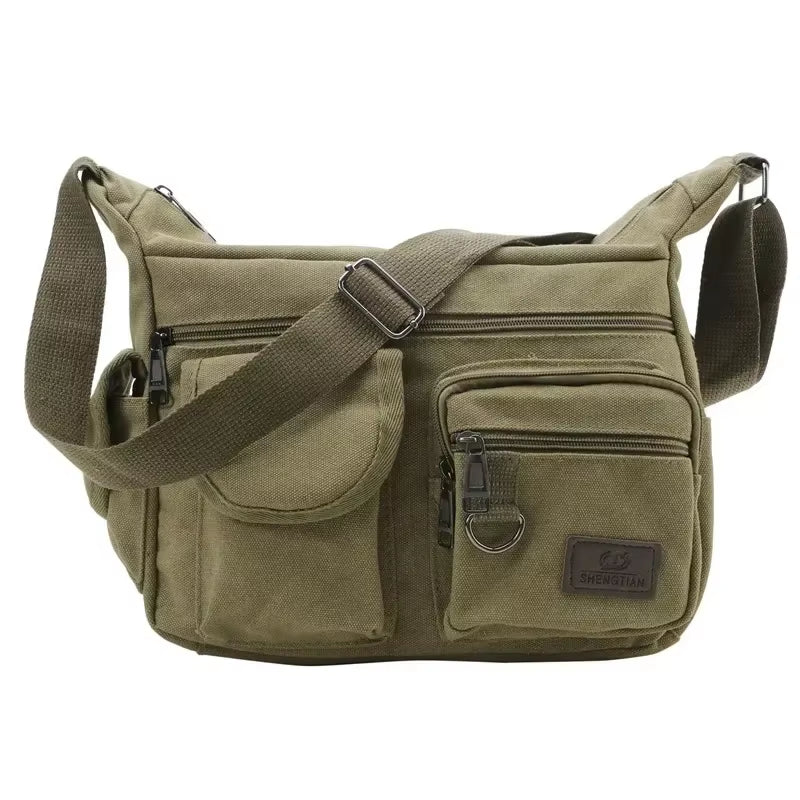 Heren Casual Sling Bag Messenger Crossbody Schouder Unisex Reizen Outdoor Vintage Tassen