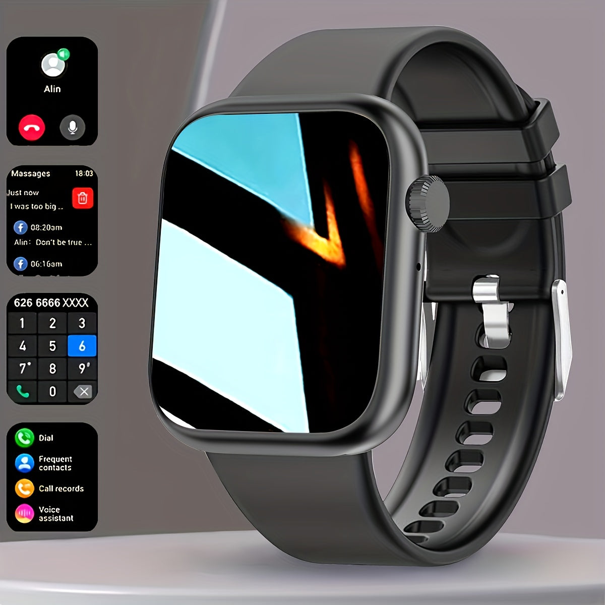 Smart Fitness Watch With 2.01" Color Screen, BT 5.3, Water Resistant, Multi-Sport Modes, Sleep Monitoring, And Fun Games Beauty World Shop