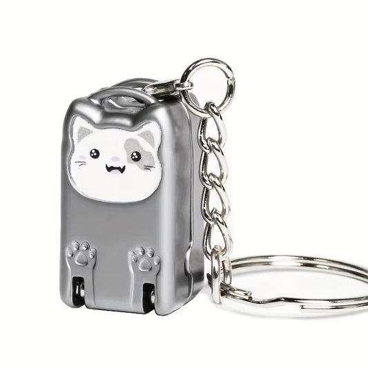 1Pc Exquisite Kitten Keychain Foldable Nail Clipper - Stainless Steel Rotary Toenail & Fingernail Manicure Trimmer