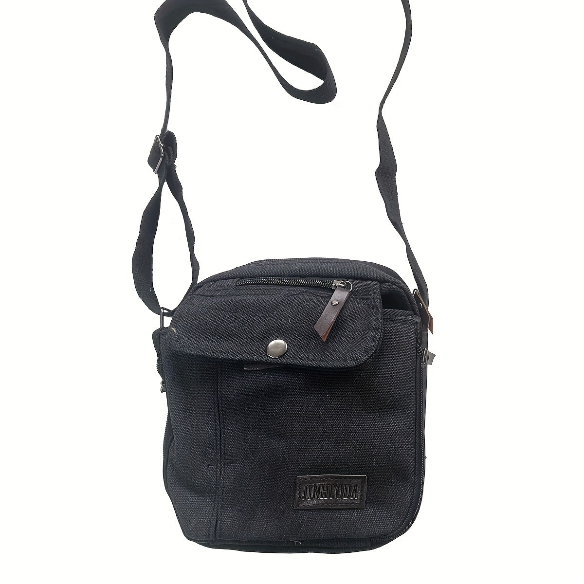 Vintage Canvas Square Messenger Bag - Spacious Zipper Closure, Durable Nylon Lining, Stylish Solid Pattern, Perfect for Casual Crossbody Travel and Daily Occasions Beauty Fashion