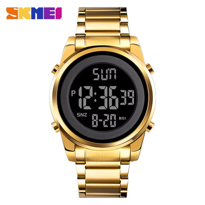 Luxury Waterproof Watch for Men Stainless Steel Electronic Sports Digital Mens Wristwatches Man Clock Reloj Masculino 1611
