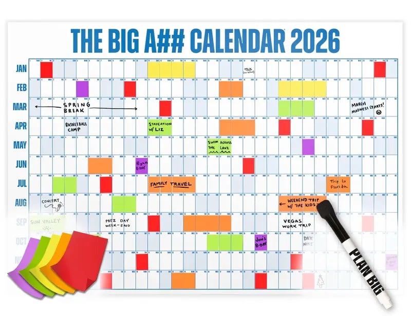 🔥📅The Big A## 2026 Wall Calendar - Flexible Dry-Erase Material ✍️Design Your Amazing Year!🏃 mysite