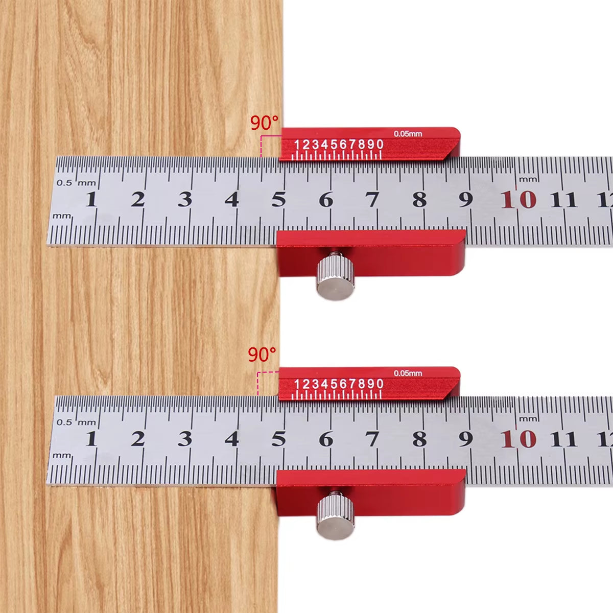 45/90Angle Steel Ruler Positioning Block Stop Angle Scriber Line Marking Gauge Steelruler Fixed Limit Woodworking Measuring Tool