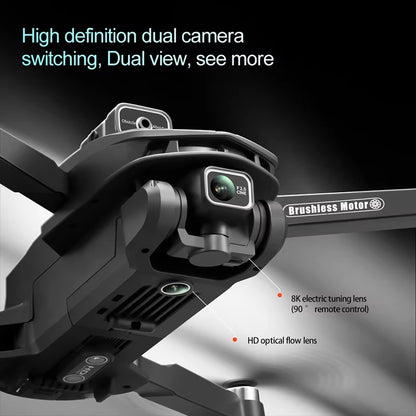 New V168 MAX LCD Screen RC FPV Drone 8K HD Camera 5G WIFI 360° Obstacle Avoidance GPS Drone Brushless RC Quadcopter Toys Dron