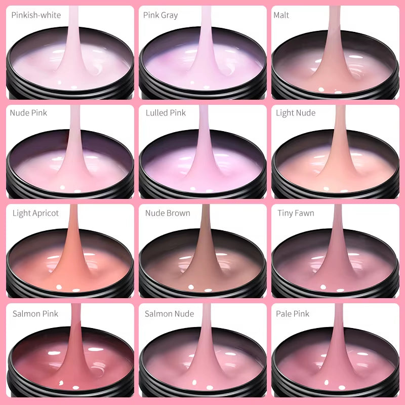 150G Quick Extension Gel Pink Jelly Milky White Camouflage Finger French Hard Gel UV LED Gel Nail Art Design Manicure