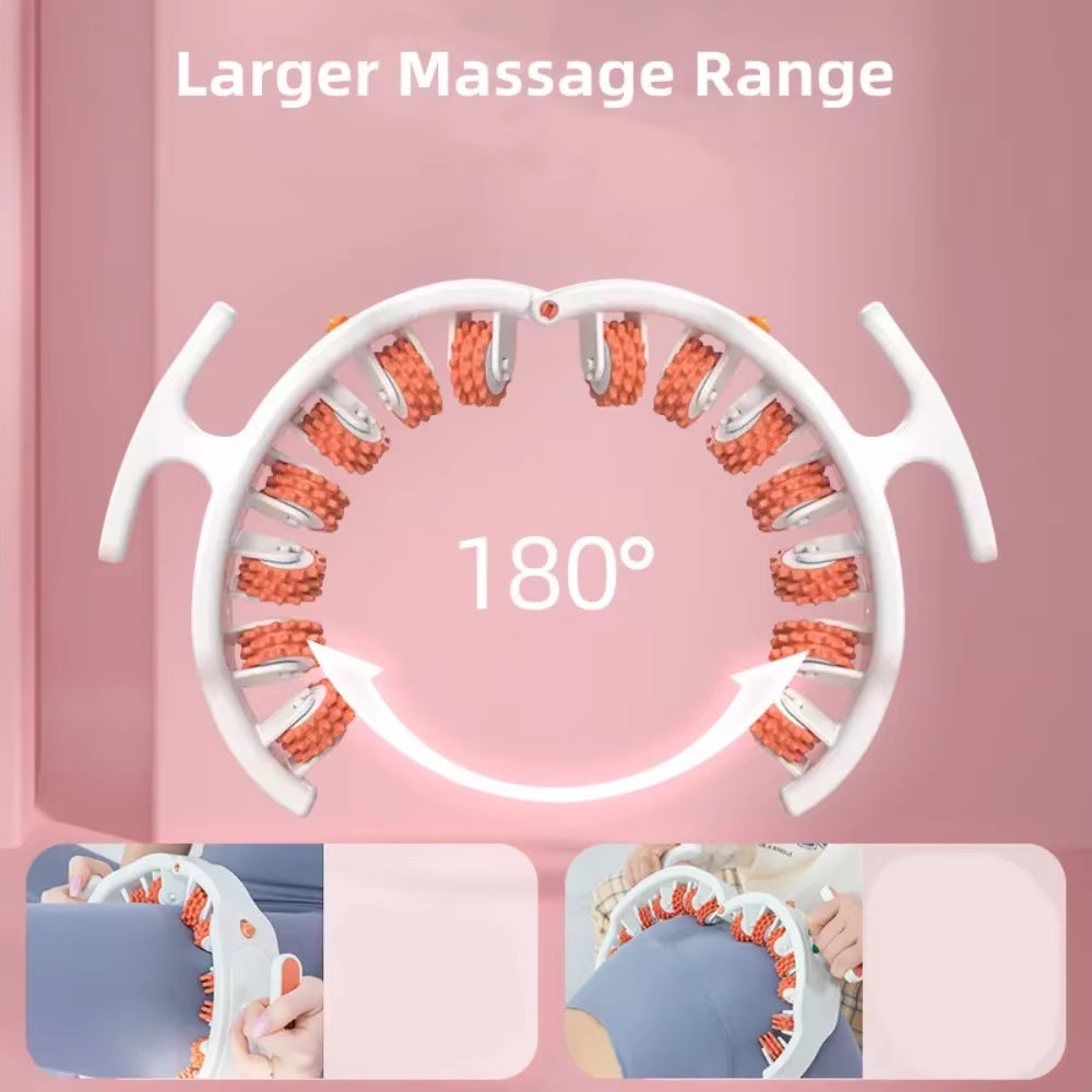 Round Ring Leg Massager Anticellulite 14 Wheels Full-Coverage for Neck Shoulder Abdominal Muscle Massage Roller Body Slimming