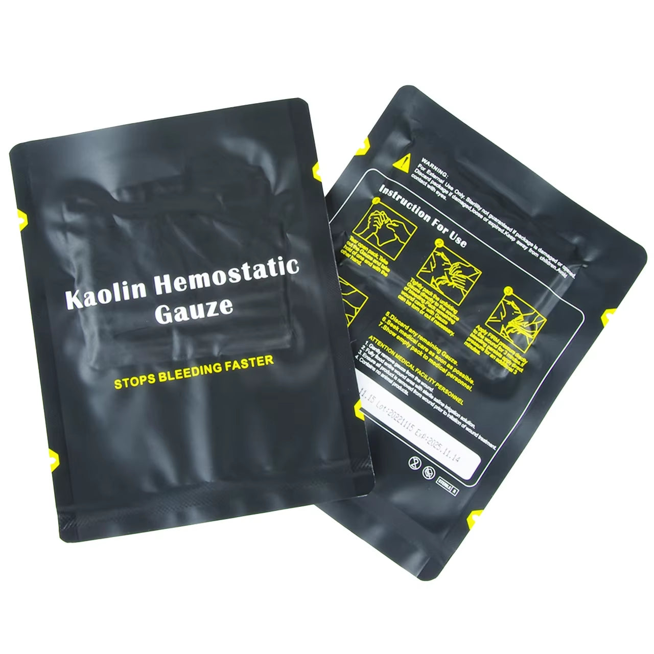 Hemostatic Kaolin Gauze Combat Emergency Trauma Z-Fold Soluble for Ifak Tactical First Aid Kit Medical Wound Dressing