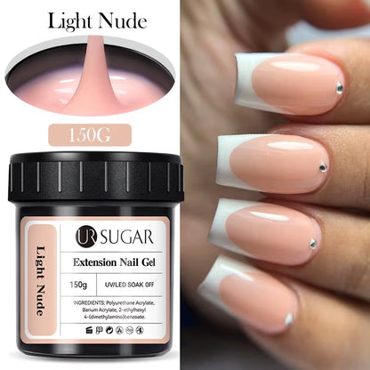 150G Quick Extension Gel Pink Jelly Milky White Camouflage Finger French Hard Gel UV LED Gel Nail Art Design Manicure