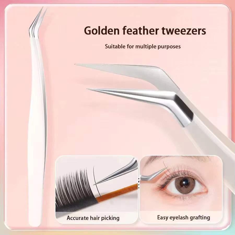 1/2/4Pcs Eyelashes Tweezers Stainless Steel Superhard Tweezers High Precision Anti-Static Tweezers for Eyelash Extensions Tools