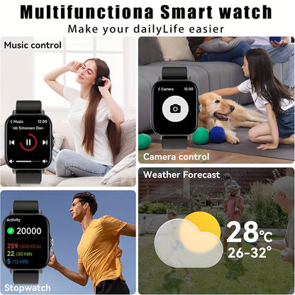 New Multi-functional Smartwatch, 1.83-inch Full Touch Screen, Built-in Microphone And Speaker HD Call, Music Playback, Multi-sport Mode Sports Watch, Step Counting Sleep Monitoring, Suitable for iPhone/Android Phones, Suitabl Beauty World Shop