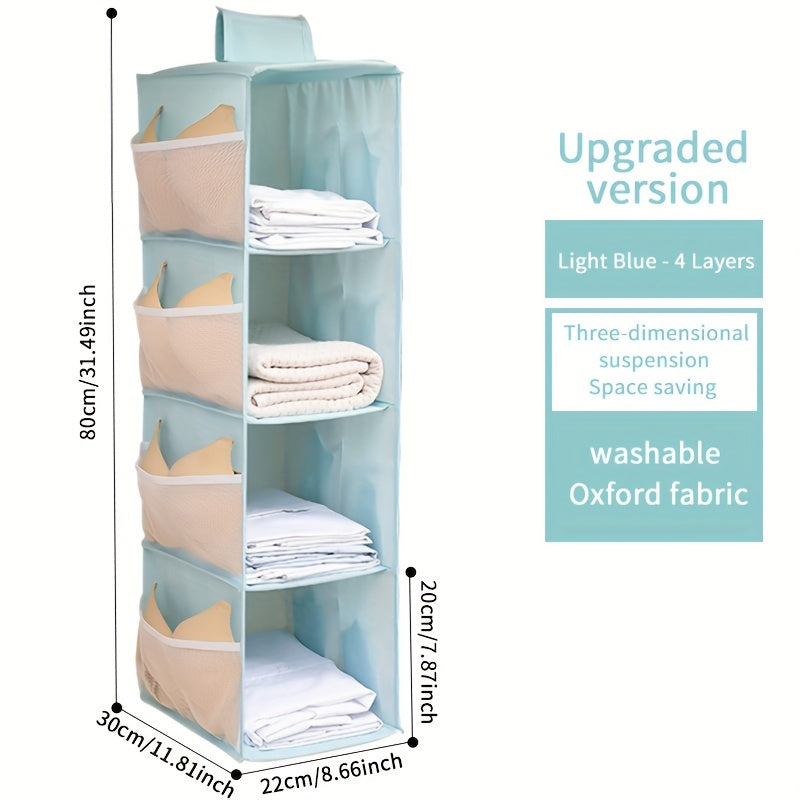 Foldable Wardrobe Storage Organizer with Telescoping Handle – Multi-Layer Hangable Bag with Spinner Wheels for Efficient Space Beauty Fashion