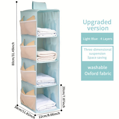 Foldable Wardrobe Storage Organizer with Telescoping Handle – Multi-Layer Hangable Bag with Spinner Wheels for Efficient Space Beauty Fashion