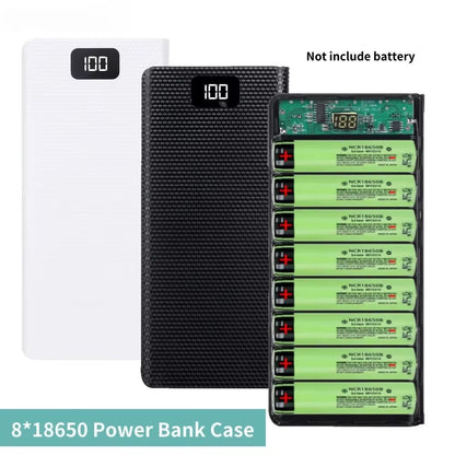 DIY 8*18650 Battery Power Bank Case Charge Storage Box 5V Dual USB Type C Battery Holder Box PD QC3.0 Fast Charge for Smartphone