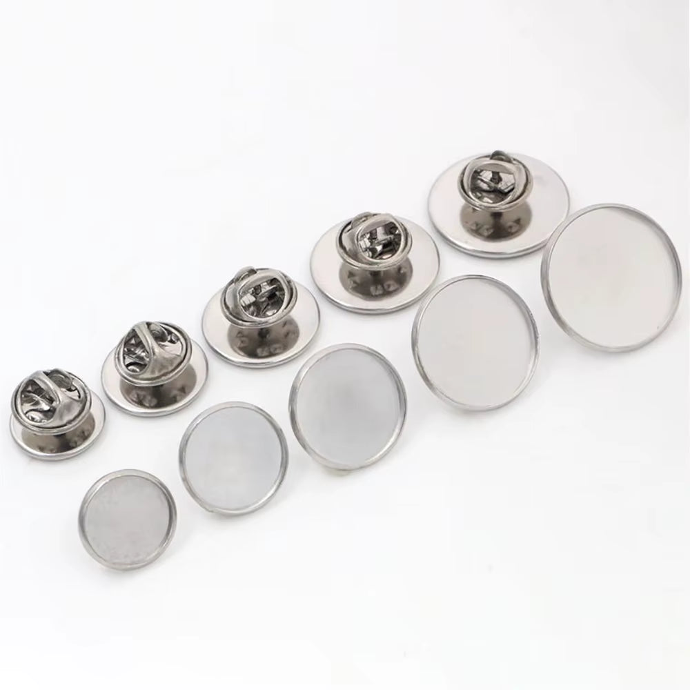 10Pcs/ Lot 6/8/10/12/14/16/18/20/25Mm Stainless Steel Material Brooch Style Cabochon Base Cufflink Spacer Settings Tie Tack Pins