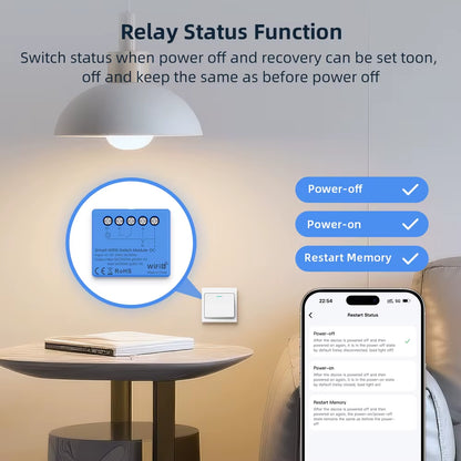 Mini Smart Wifi6 Dry Contact Switch Module,Smart Life APP Remote Control,Wrok for Alexa Google Home