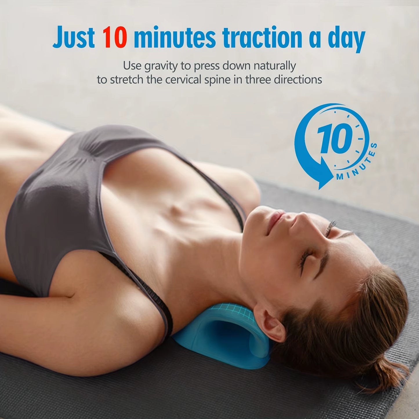 Eva Neck and Shoulder Relaxer, C-Shape Cervical Traction Device, Relax Spine Alignment, Chiropractic Pillow Stretcher Massager