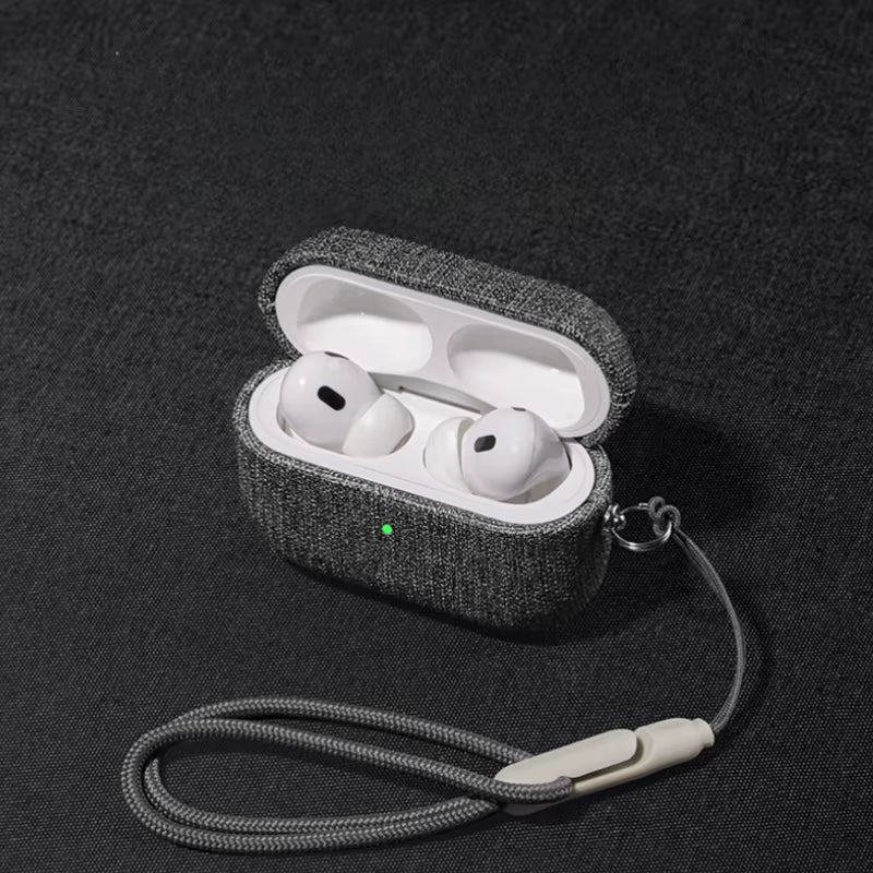 Cloth Grain Case for Airppods Pro 2 Case for Airpods 4 3 Airpods Pro Cover Bluetooth Earphone Accessories Protect Machine ﻿
